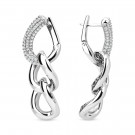 Серьги классические из серебра с фианитом