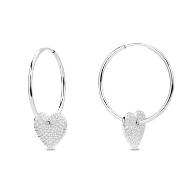 Серьги классические из серебра с фианитом