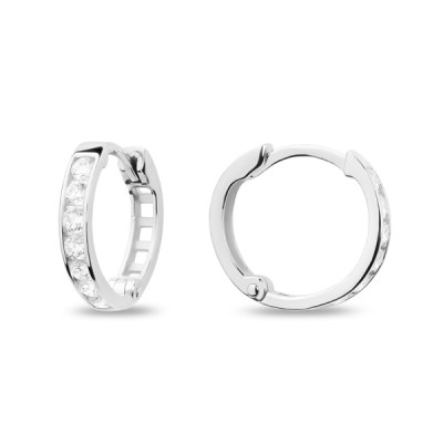 Серьги классические из серебра с фианитом