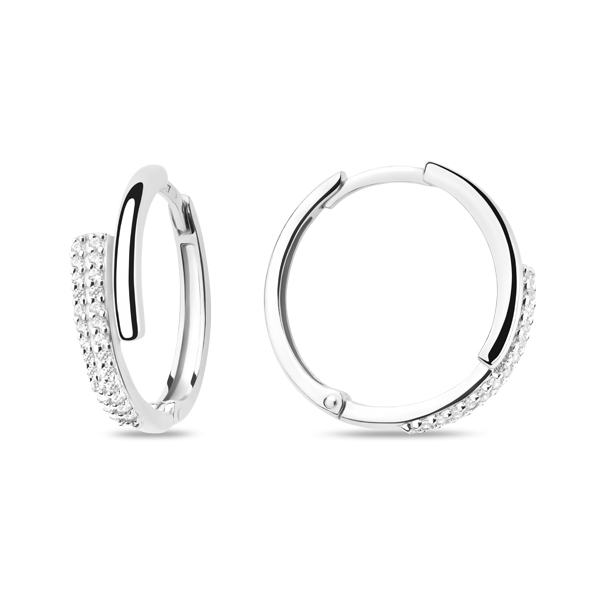 Серьги классические из серебра с фианитом