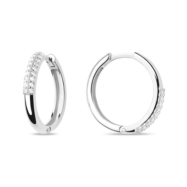 Серьги классические из серебра с фианитом