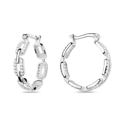 Серьги классические из серебра с фианитом