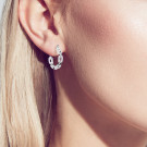 Серьги классические из серебра с фианитом