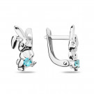 Серьги детские из серебра с фианитом