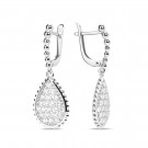Серьги классические из серебра с фианитом