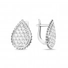Серьги классические из серебра с фианитом