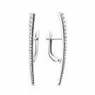 Серьги классические из серебра с фианитом