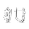 Серьги классические из серебра с фианитом