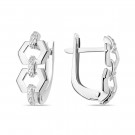 Серьги классические из серебра с фианитом