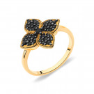 Кольцо классическое из серебра с шпинелью синтетической