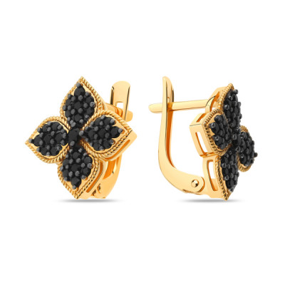 Серьги классические из серебра с шпинелью синтетической