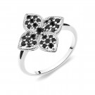 Кольцо классическое из серебра с шпинелью синтетической