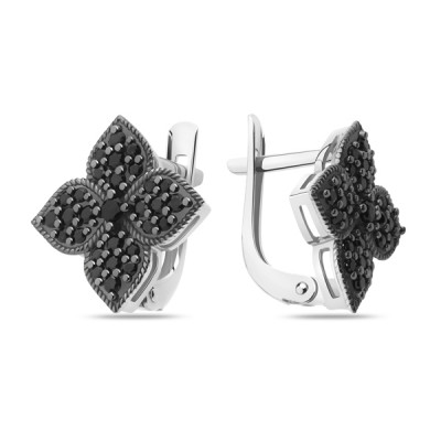Серьги классические из серебра с шпинелью синтетической
