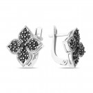 Серьги классические из серебра с шпинелью синтетической