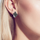 Серьги классические из серебра с шпинелью синтетической