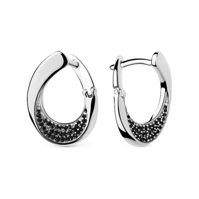 Серьги классические из серебра с шпинелью синтетической