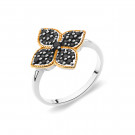 Кольцо классическое из серебра с шпинелью синтетической