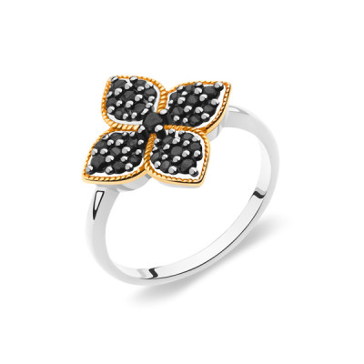 Кольцо классическое из серебра с шпинелью синтетической