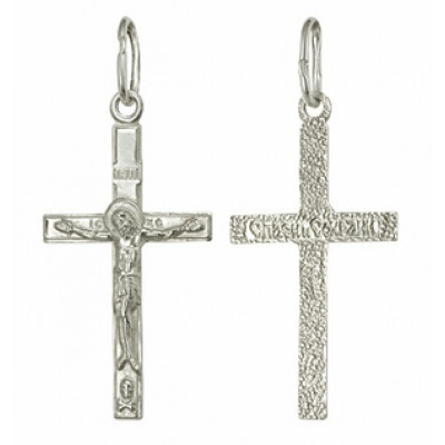 Подвеска крест из серебра без вставок