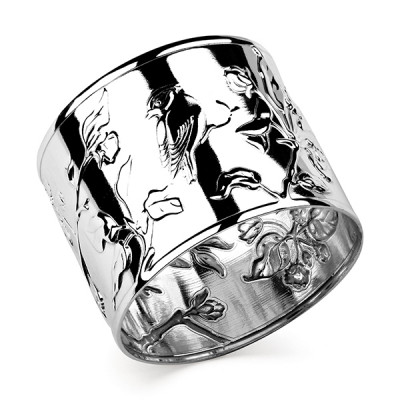 Сувенир кольцо для салфеток из серебра без вставок