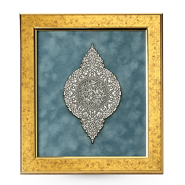Сувенир панно из серебра с рамка