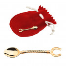 Сувенир ложка-загребушка из серебра без вставок