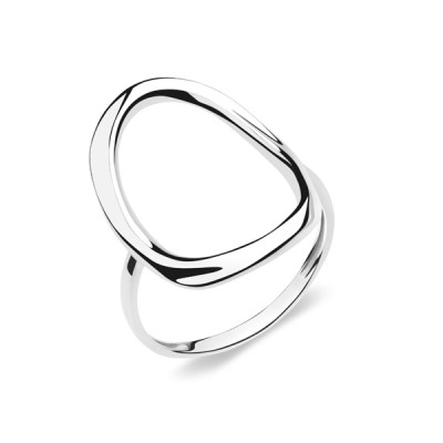 Кольцо классическое из серебра без вставок