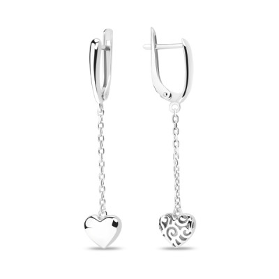 Серьги классические из серебра без вставок