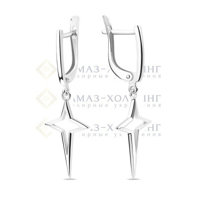 Серьги классические из серебра без вставок