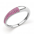 Кольцо классическое из серебра с нанорубином