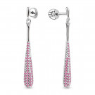 Серьги-пусеты из серебра с нанорубином