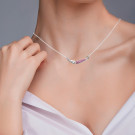 Колье из серебра с нанорубином