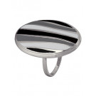 Кольцо классическое из серебра с эмалью