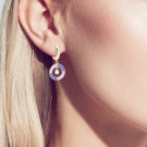 Серьги классические из серебра с фианитом