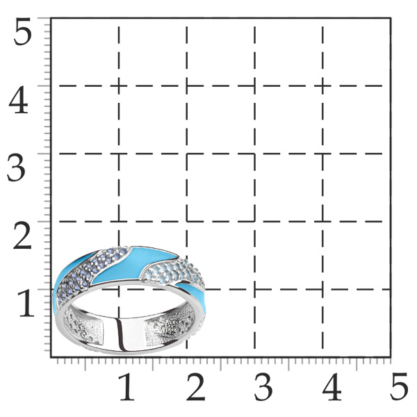 Кольцо классическое из серебра с наносапфиром