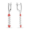 Серьги классические из серебра с фианитом
