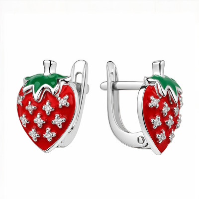 Серьги детские из серебра с фианитом
