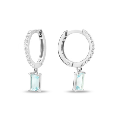 Серьги классические из серебра с топазом