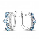 Серьги классические из серебра с топазом