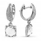Серьги классические из серебра с топазом