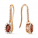 Серьги классические из серебра с гранатом