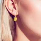 Серьги классические из серебра с цитрином