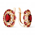 Серьги классические из серебра с гранатом