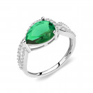 Кольцо классическое из серебра с фианитом