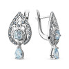 Серьги классические из серебра с фианитом