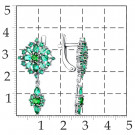 Серьги классические из серебра с наноизумрудом