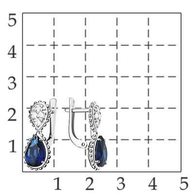 Серьги классические из серебра с фианитом