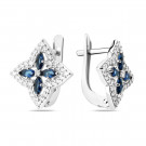 Серьги классические из серебра с фианитом