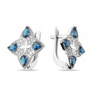 Серьги классические из серебра с фианитом