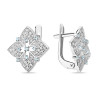 Серьги классические из серебра с фианитом